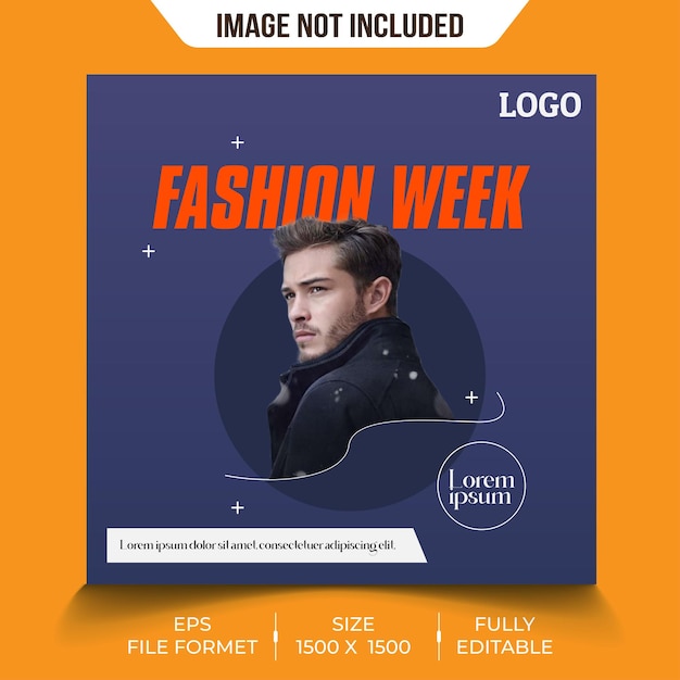 Fashion week social media banner template