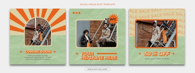 Fashion with Retro Style Social Media Post Template