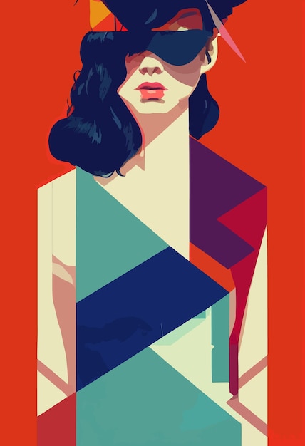 Fashion woman art vector illustration