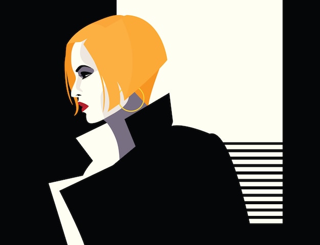 Fashion woman in style pop art. illustration