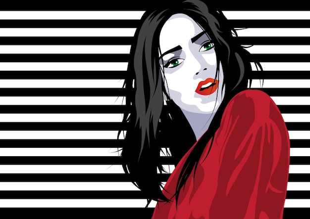 Fashion woman in style pop art.   illustration