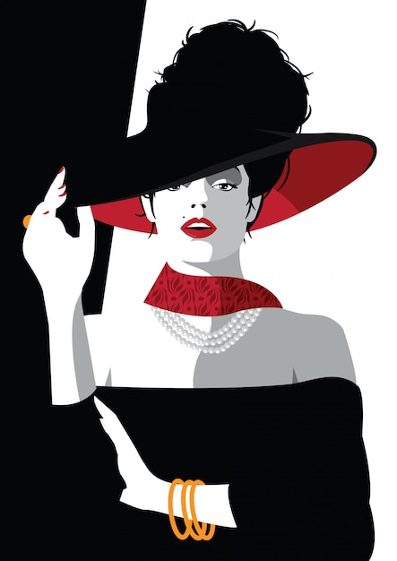 Fashion woman in style pop art. Vector illustration