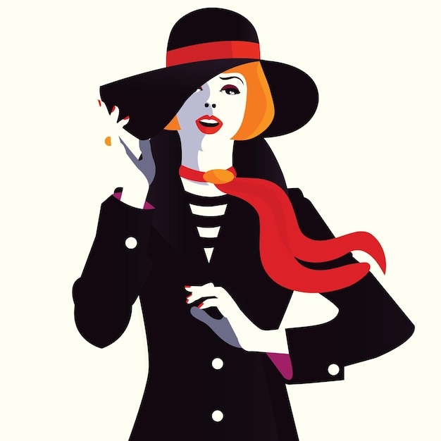 Fashion woman in style pop art. Vector illustration