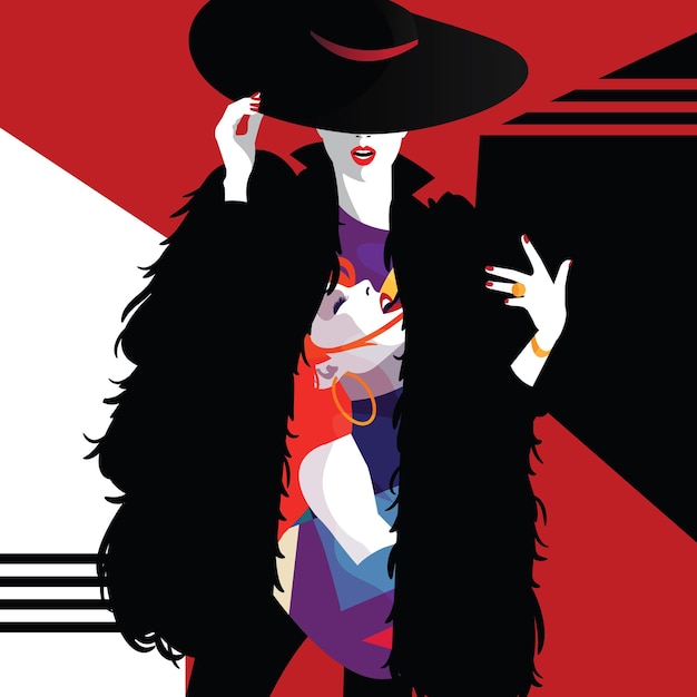 Fashion woman in style pop art Vector illustration