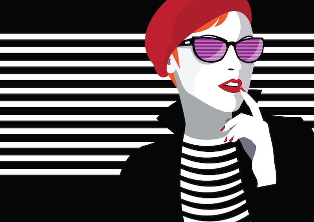 Fashion woman in style pop art.