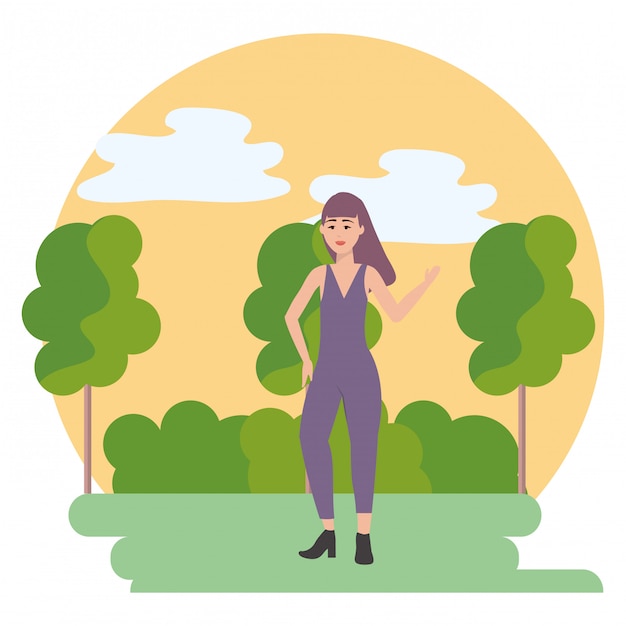 Fashion woman and trees design