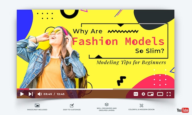 Fashion YouTube Thumbnail Premium Vector Template