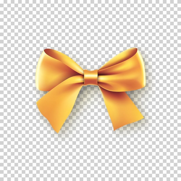 Fashionable gold bow with ribbon