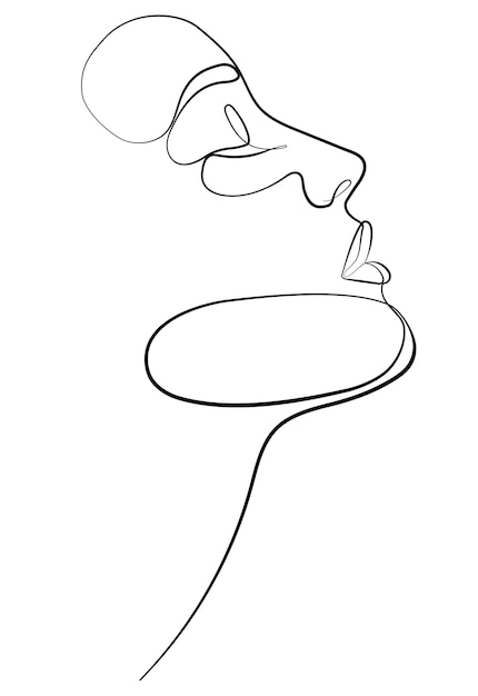 Fashionable illustration for cosmetics Continuous line Art Fashionable minimal print