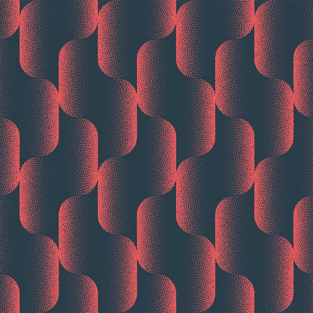 Fashionable Red Wavy Seamless Pattern Trend Vector Dotted Abstract Background