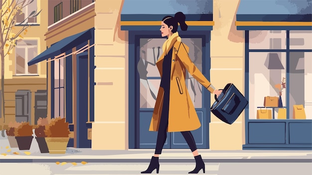 Fashionable Woman Vector Illustration