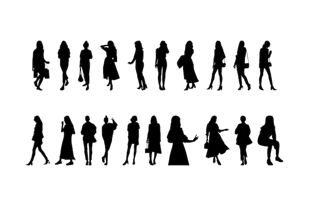 Fashionable womens activity silhouette, high resolution, and realistic.