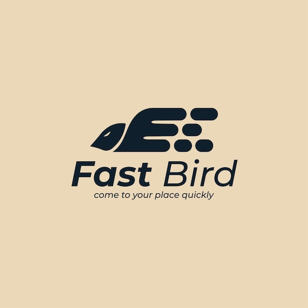 Fast bird logo design inspiration Minimalist delivery services logo template Vector Illustration