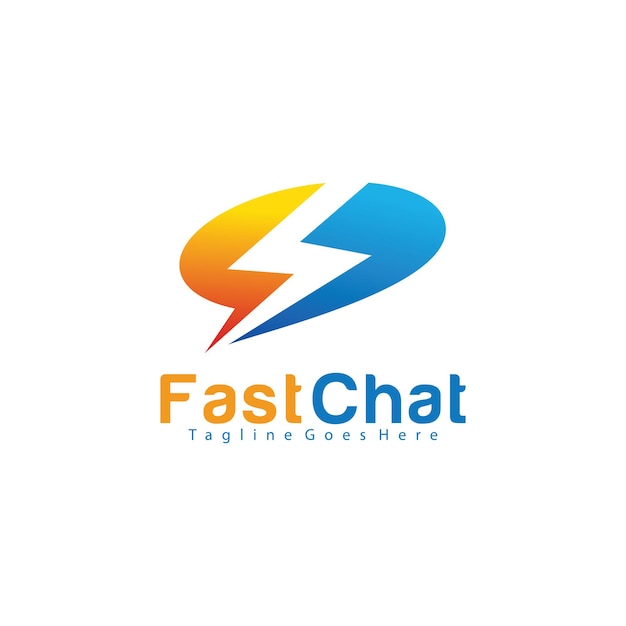 Fast Chat logo design template