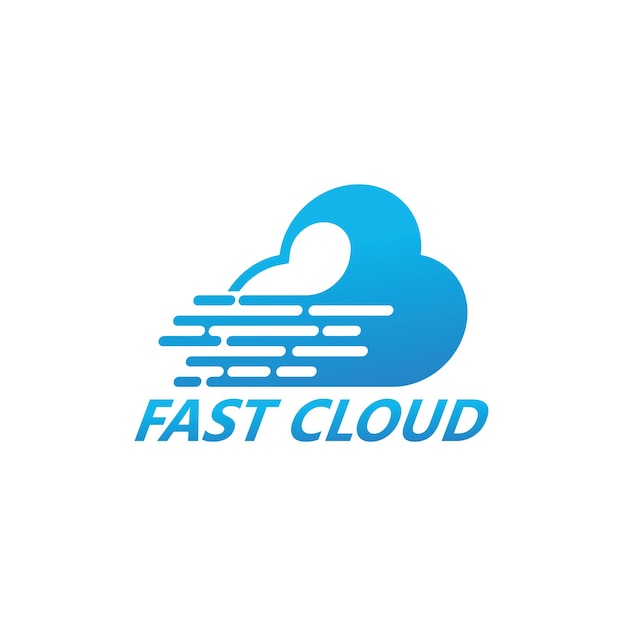 Fast cloud logo template design