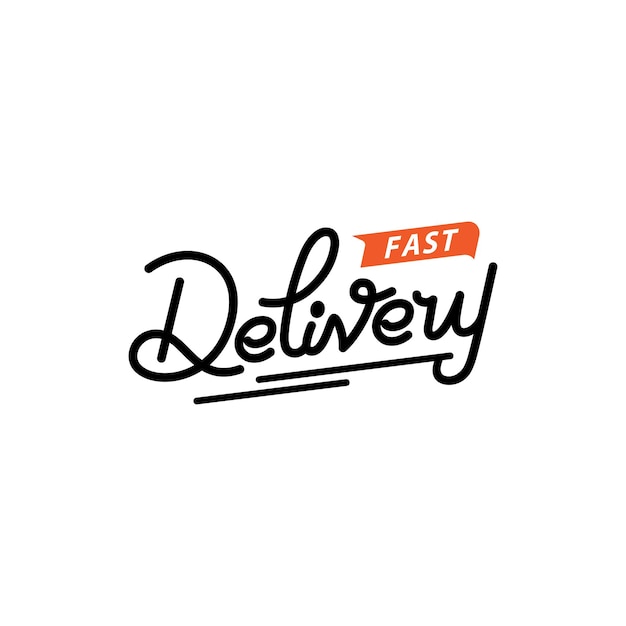 Fast Delivery icon Modern vector calligraphy Ink illustration isolated on white Hand lettering fo