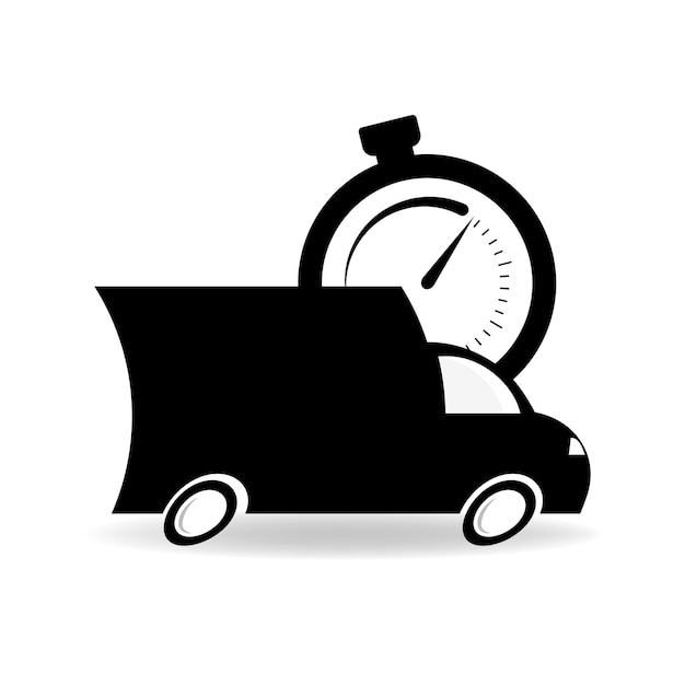 Fast delivery truck flat vector icon for applications and websites Vector illustration