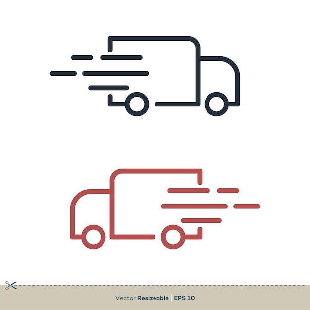 Fast Delivery Truck Line Art Icon Vector Logo Template Illustration Design Vector EPS 10