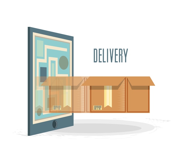 fast delivery with smartphone travel vector ilustration