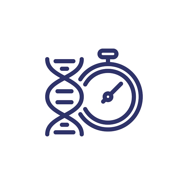 fast dna test line icon, genetic testing