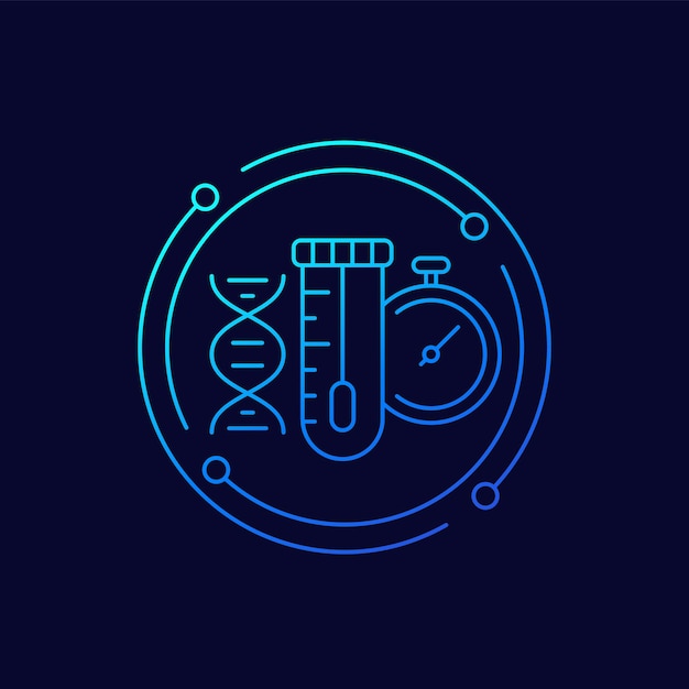 Fast dna test line vector icon