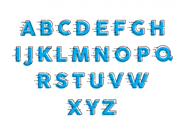 Fast effect font alphabet