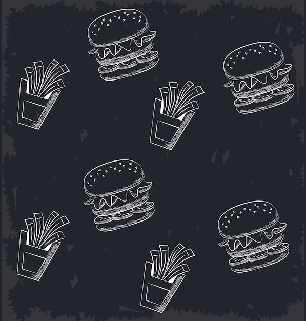 Fast food background icons