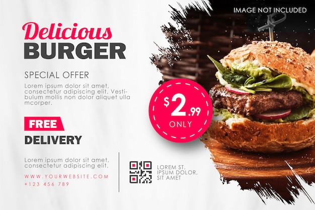 Vector fast food burger restaurant flyer template