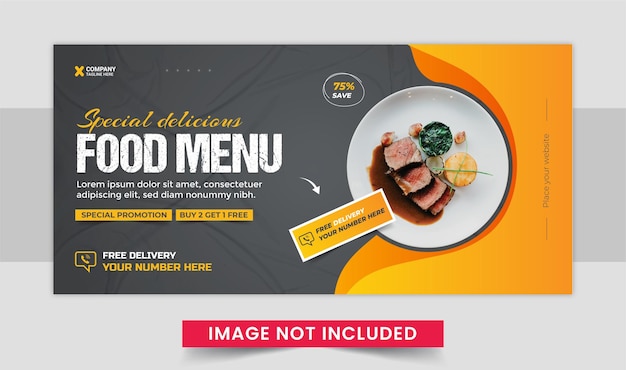 Fast food business promotion web banner template