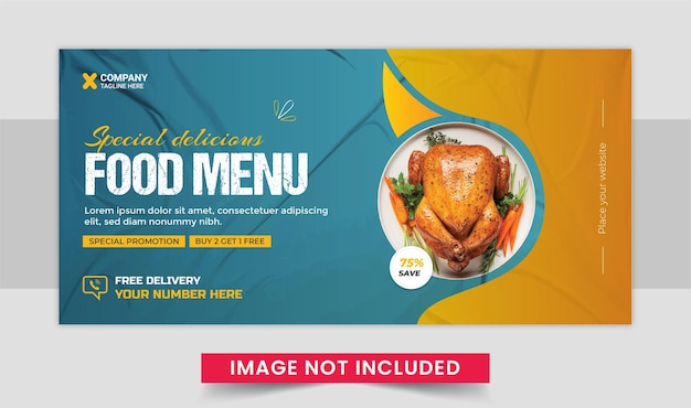 Vector fast food business promotion web banner template