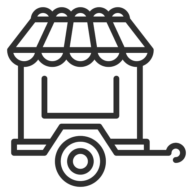 Fast food cart icon Market stand symbol