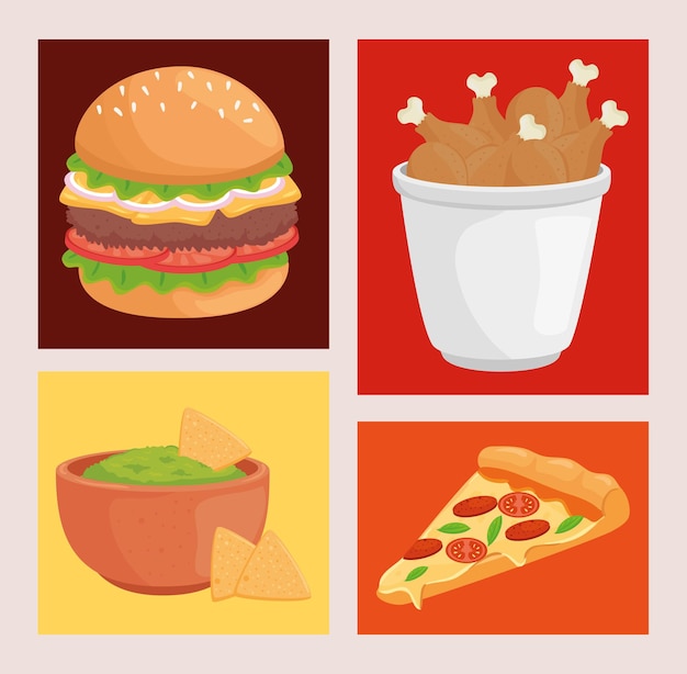 Fast food collection illustration