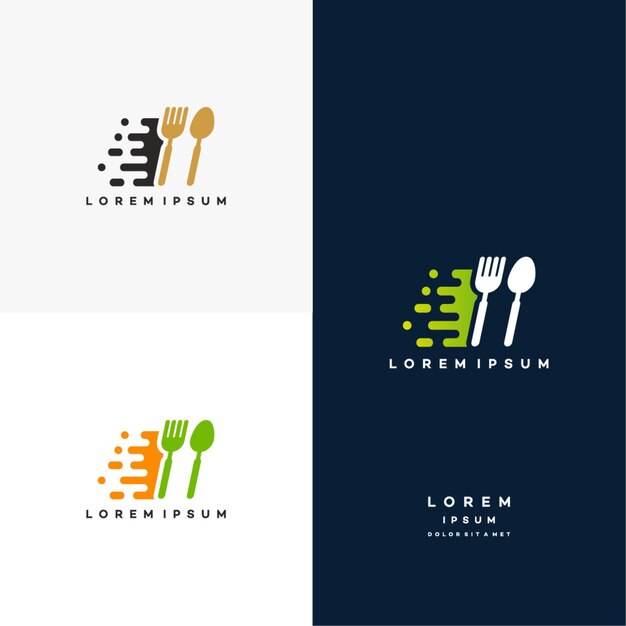 Vector fast food delivery logo designs concept, food truck logo template