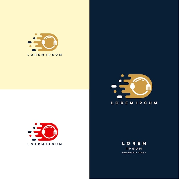 Fast Food Delivery logo designs concept vector, Food Iconic logo