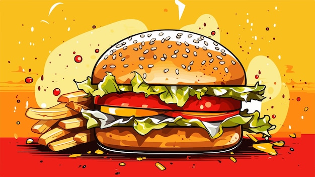 Fast Food Over Dotted Background Vector Illustration