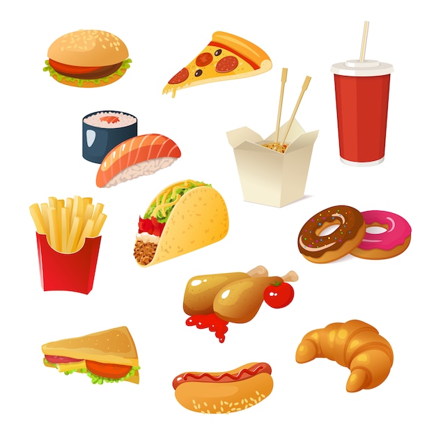 Fast Food Elements Set