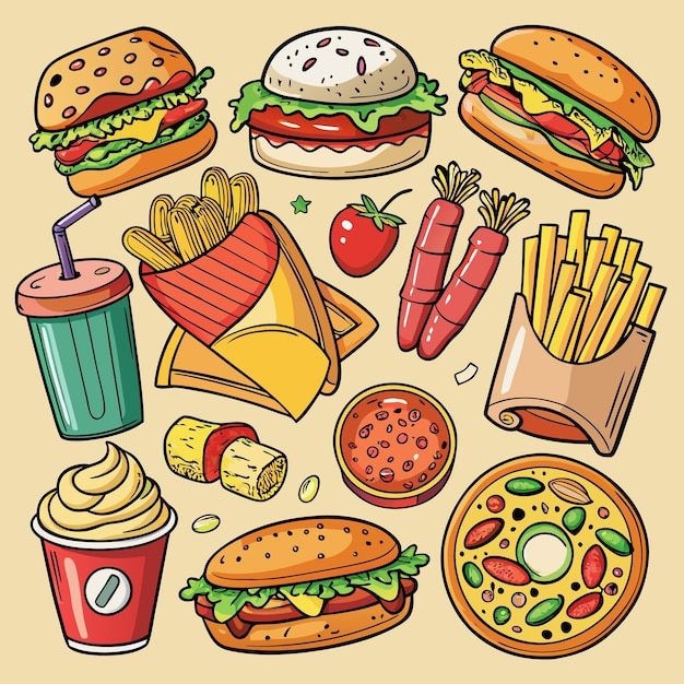 Fast Food Favorites Delicious Snacks and Meals