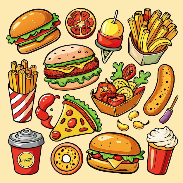 Fast Food Favorites Delicious Snacks and Meals