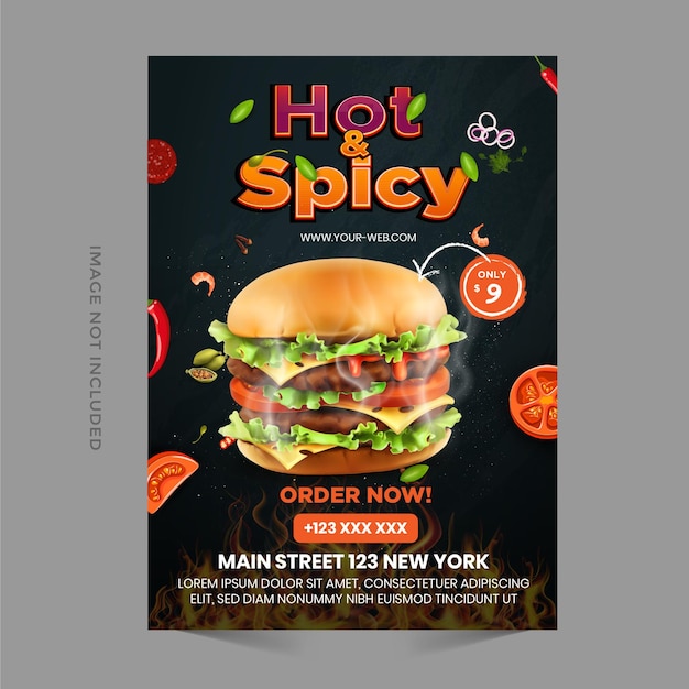 Vector fast food flyer design