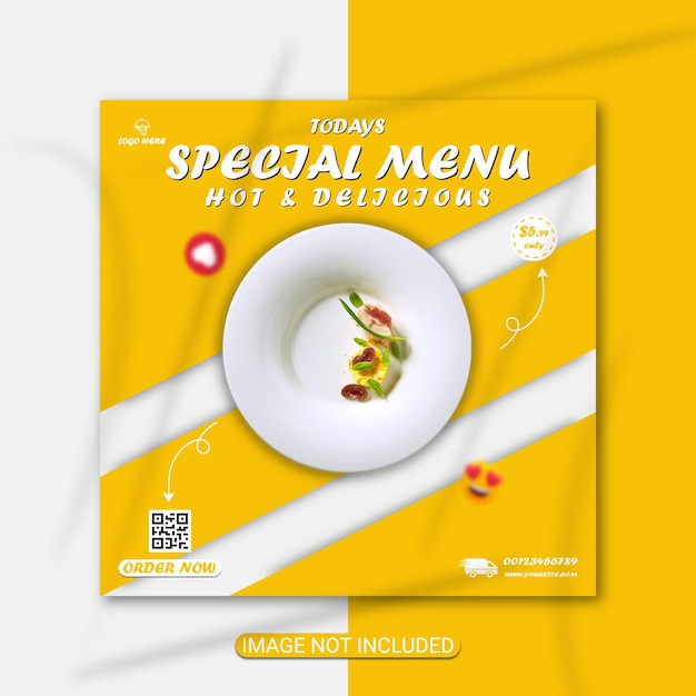 fast food flyer template design premium vector