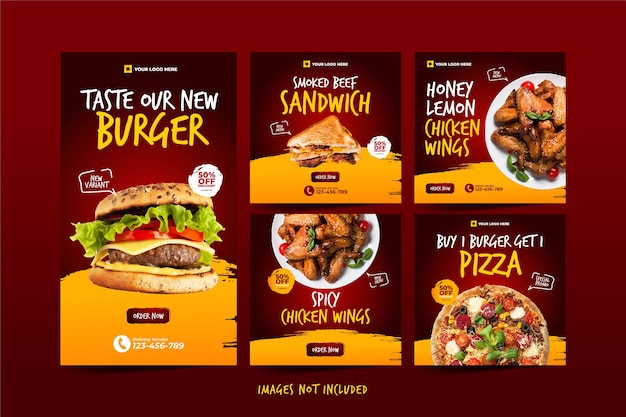 Fast Food Instagram template for social media