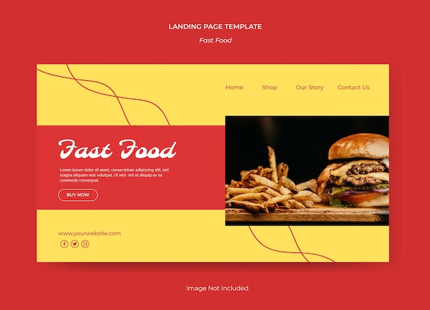 Vector fast food landing page web design template