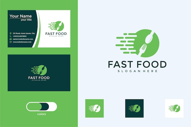 fast food logo design and business card