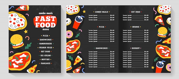 Fast food menu template