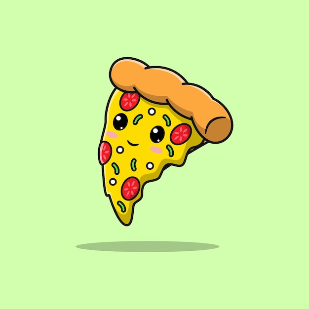 Fast food pizza cartoon flat cartoon illustration