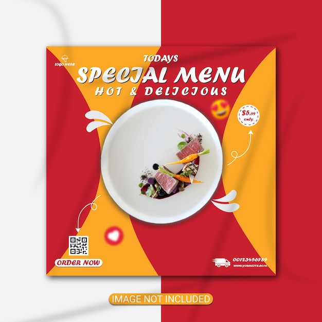 fast food poster template design premium vector