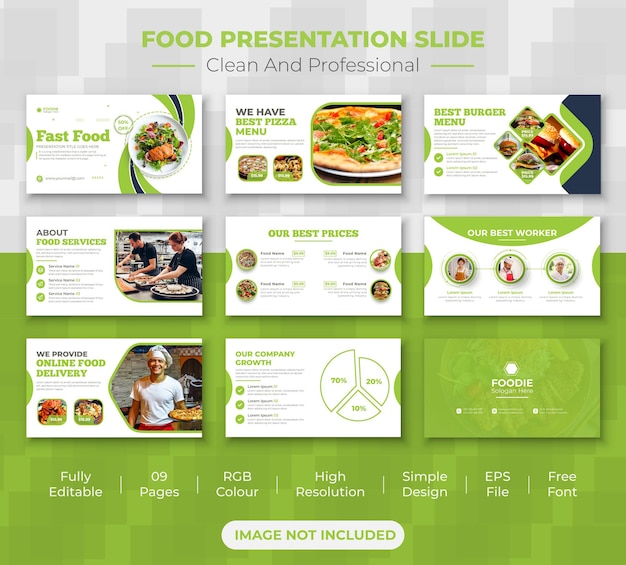 Fast food powerpoint presentation slide template design