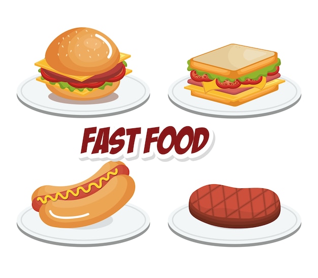 fast food product icons vector illustration design