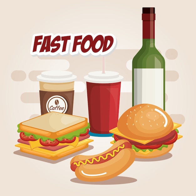 fast food product icons vector illustration design