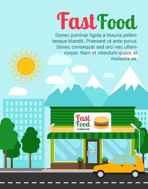 Fast food restaurant advertising banner template